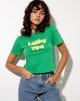 Image von Shrunk Tee in Grün Lucky you