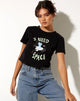 Bild von Shrunk Tee in Schwarz I Need Space