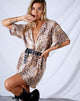 Image of Siare Hemdkleid in Crinkle Sand Leopard