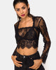 Bild von Sinhor Crop Top aus Spitze Schwarz