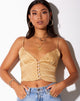 Bild von Sipa Crop Top aus Satin Zebra Karamell