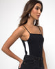 Image of Solter Bodysuit in Schwarz mit weißen Streifen