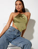 Image of Spence Top in Satin Olivgrün
