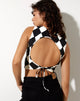 Bild von Sude Crop Top in Harlequin Schwarz und Weiß