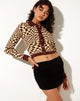 Bild von Suho Cardi in Knit Square Flag Coffee Quartz