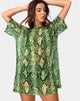 Bild von Sunny Kiss Oversize Tee in Slime Lime Snake Mesh
