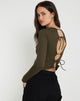 Image of Suratmi Langarm-Top in Olive