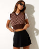 Image of Sibyll Pullover Weste in Geo Knit Kaffee Braun