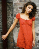Image of Gaval Minikleid aus Satin Rose Rust