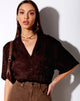 Bild von Taelsa Shirt in Satin Zebra Bitter Chocolate