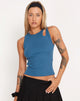 Bild von Tasin Vest Top in Rib Dusk Blue
