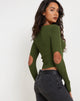 Bild von Tayon Langarm-Top in Khaki