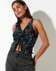Bild von Tazuma Crop Top in Butterfly Vine Flock Blau