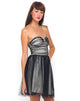 Image of Motel Teardrop Prom Dress in Schwarz und Nude Mesh
