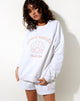 Image of Ted Sweatshirt in Weiß mit Perlenstickerei