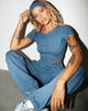 Bild von Tindy Crop Top in Mineral Blau Japanese Spirit Embro