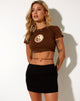 Bild von Tindy Crop Top in Kakaobraun Yin und Yang
