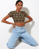 Bild von Tindy Crop Top in Patchwork Daisy Braun