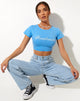 Bild von Tindy Crop Top in Blau Sweetheart Embro