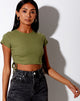 Bild von Tiner Crop Top in Rib Olive