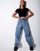 Bild von Tiney Crop Tee in Schwarz Libra Diamante
