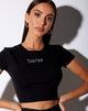 Bild von Tiney Crop Tee in Schwarz Taurus Diamante