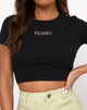 Bild von Tiney Crop Tee in Schwarz Fische Diamante