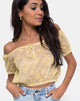 Image of Eva Crop Top aus Pastellfarbener Spitze Lemon
