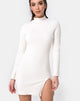 Bild von Tor Bodycon Kleid in Rippe Weiß