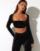 Bild von Traisa Crop Top aus schwarzem Velours