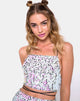 Image of Truman Crop Top in Fischschuppen Pailletten schillernd Schwarz Perle