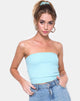 Bild von Tube Top in geripptem Puderblau