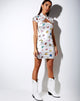 Image of Tuli Bodycon Kleid in Creme Schmetterling