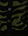 Strick-Zebra Olive und Schwarz