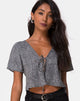 Image of Vaco Bluse in Ditsy Leopard Grau