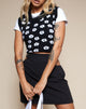 Bild von Joker Vest Top in Knit Black Daisy White