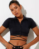 Image of Valtina Crop Top aus Lycra Schwarz