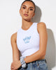Bild von Vasque Vest Top in weiß Angelo Precious Blue Embro