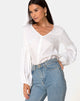 Bild von Vautier Top aus Satin Cheetah Ivory