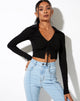 Image of Venema Langarm-Top in Rippe Schwarz