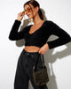 Image of Vima Cropped Cardigan aus Strick Schwarz