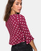 Bild von Vinequa Top in Medium Polka Wein