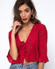 Image of Vinequa Top in Mini Diana Dot Rot und Schwarz