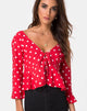Bild von Vinequa Top in Medium Polka Rot und Weiß