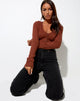 Image of Viney Strickjacke in Rippe Schokolade