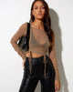 Bild von Vinta Crop Top aus Mesh Taupe