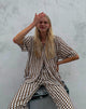Image of Fresia Hemdkleid in Diagonalkaro Tan und Elfenbein