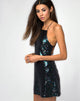 Image of Winnie Kleid in Mini Pailletten Petrol