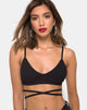 Bild von Wrap Around Bralet aus Rippe Schwarz