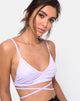 Bild von Wrap Around Bralet in Rippe Flieder